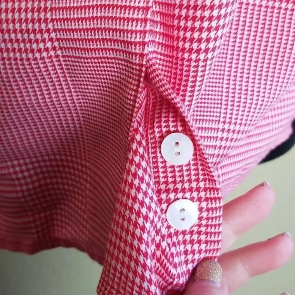 Foxcroft Houndstooth Button Down Top - Picture 5 of 8